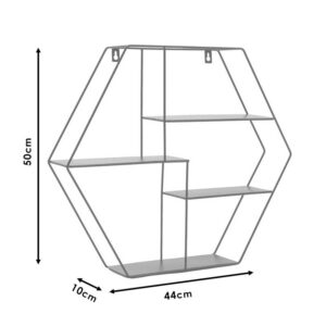 Ραφιέρα τοίχου Matisse pakoworld μεταλλική χρώμα μαύρο 50x10x44εκ-104-000001