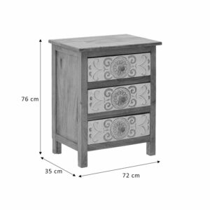 Συρταριέρα Inart 3-50-245-0017 ξύλο φυσικό-λευκό 72x35x76εκ-115-002709