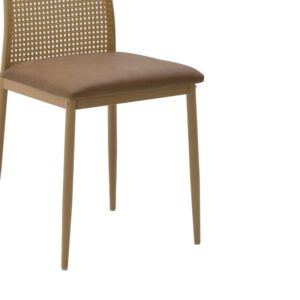 Καρέκλα Lasmipe Inart καφέ pu-rattan 40x49x96εκ-115-003199