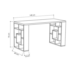 Γραφείο Labirent pakoworld λευκό 140x60x75εκ-119-000042