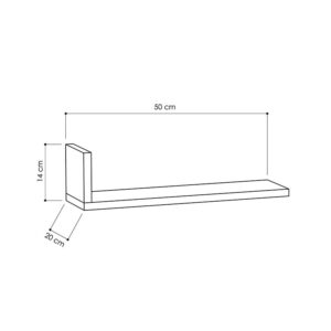 Ραφιέρα τοίχου L-Model pakoworld χρώμα λευκό 50x20x14εκ-119-000092