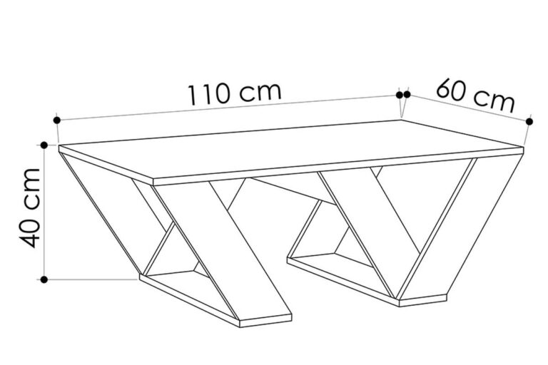 Τραπέζι σαλονιού PIPRA pakoworld σε χρώμα λευκό 110x60x40-119-000648