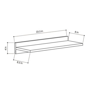 Ραφιέρα τοίχου Duz pakoworld χρώμα λευκό 60x22x10εκ-119-000718