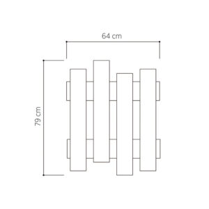 Κρεμάστρα Wave pakoworld χρώμα φυσικό 64x4x79εκ-119-000784