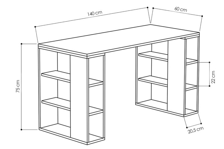 Γραφείο Colmar pakoworld χρώμα λευκό -σκούρο φυσικό 140x60x75εκ-119-000797