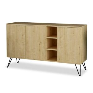 Μπουφές Clara pakoworld χρώμα light oak 142x35.5x83εκ-119-001058