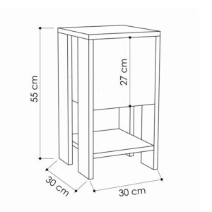 Êïìïäßíï Ema pakoworld ÷ñþìá ëåõêü 30x30x55åê-119-001072