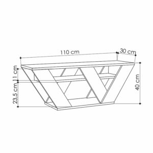 Έπιπλο τηλεόρασης Pipralla pakoworld λευκό 110x30x40εκ-119-001081