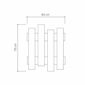 Κρεμάστρα Wave pakoworld λευκό 64x4x81εκ-119-001084