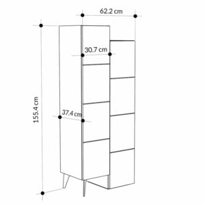 Ντουλάπι-στήλη Romane pakoworld φυσικό 62.2x37.4x155.4εκ-119-001131