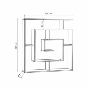 Βιβλιοθήκη Labirent pakoworld χρώμα μόκα 125x22x129εκ-119-001138