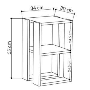 Κομοδίνο Passion pakoworld oak 34x30x55εκ-119-001165