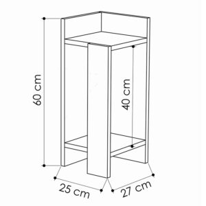 Κομοδίνο Immerse pakoworld σετ 2 τμχ. antique λευκό-γκρι 27x25x60εκ-119-001172