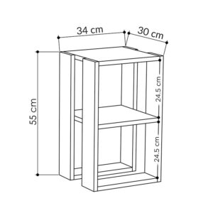 Κομοδίνο Passion pakoworld σε λευκή απόχρωση 34x30x55εκ-119-001178