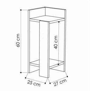 Κομοδίνο Immerse pakoworld σετ 2 τμχ. λευκό 27x25x60εκ-119-001179