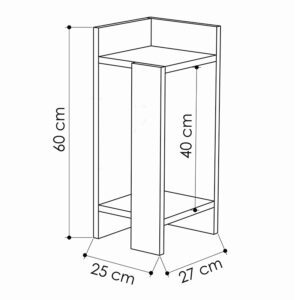 Κομοδίνο Immerse pakoworld σετ 2 τμχ. μόκα 27x25x60εκ-119-001180