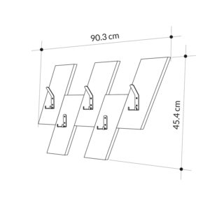 Κρεμάστρα τοίχου Livy pakoworld λευκό μελαμίνης 75.2x1.8x45.3εκ-119-001216