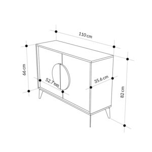 Μπουφές Gora pakoworld σε απόχρωση ανοιχτό καρυδί 110x35.6x82εκ-119-001233