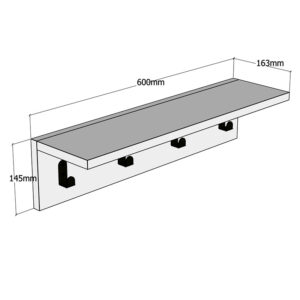 Κρεμάστρα Mulan pakoworld χρώμα καρυδί 60x16x14.5εκ-120-000034