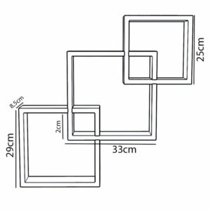 Ραφιέρα τοίχου Maas pakoworld χρώμα καρυδί 33x8.5x33εκ-120-000060