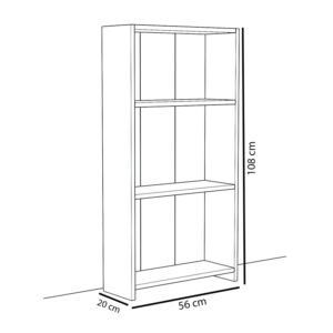 Χαμηλή βιβλιοθήκη Ferma pakoworld λευκό 56x20x108εκ-120-000195