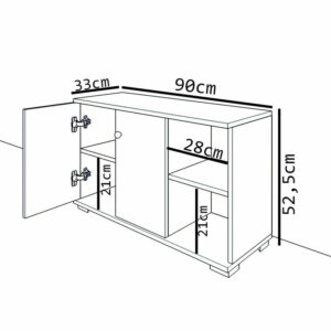 Έπιπλο εισόδου Deril pakoworld λευκό-sonoma 90x33x52.5εκ-120-000278