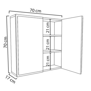 Καθρέπτης μπάνιου Poliana pakoworld λευκό 70x17x70εκ-120-000287