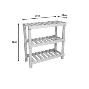 Παπουτσοθήκη Tarrot pakoworld 6 ζευγών φυσικό-γκρι 70x28x42εκ-120-000305