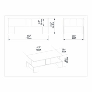 Τραπέζι σαλονιού Olly pakoworld λευκό 120x60x47εκ-120-000372