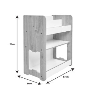 Ραφιέρα Seagull pakoworld φυσικό-λευκό mdf 57x34x70εκ-120-000423