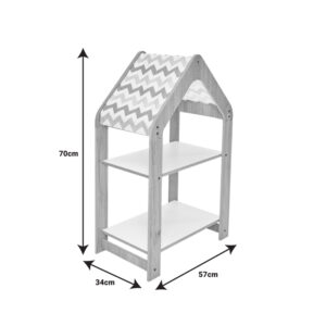 Ραφιέρα Montessori Zoilen pakoworld φυσικό-λευκό-μπλε mdf 50x30x80εκ-120-000426