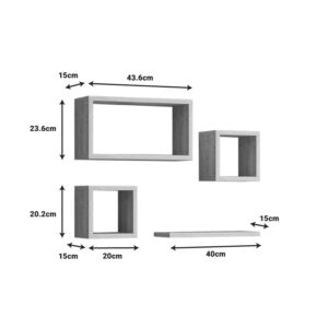 Ραφιέρα Babine pakoworld μελαμίνη σε oak απόχρωση 84x15x44εκ-120-000450