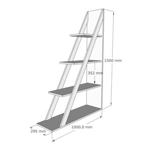 Βιβλιοθήκη Quina pakoworld σε ανθρακί απόχρωση 100x30x150εκ-120-000491