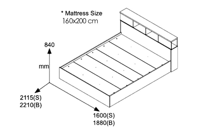 Κρεβάτι διπλό OLYMPUS pakoworld χρώμα wenge 160x200εκ-123-000036