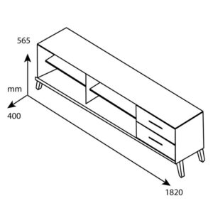 Έπιπλο τηλεόρασης Bruno pakoworld χρώμα viscount - toro 182x40x56