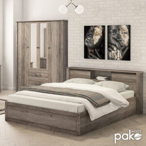 Κρεβάτι διπλό Tara pakoworld rustic oak 160x200εκ-123-000175