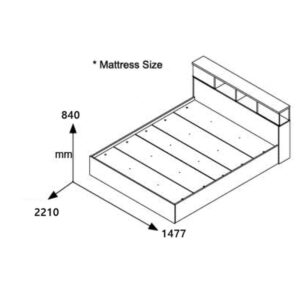 Κρεβάτι διπλό OLYMPUS pakoworld σε χρώμα wenge 140x200εκ-123-000217