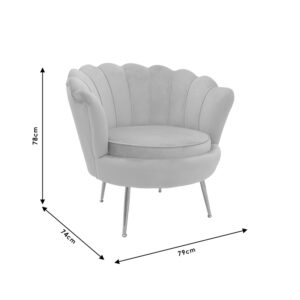 Πολυθρόνα Daimon pakoworld βελούδο γκρι-χρυσό 79x74x78εκ-128-000001