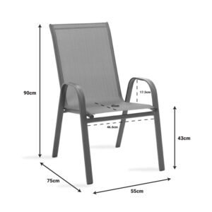 Πολυθρόνα Calan pakoworld μέταλλο σκούρo καφέ-textilene καφέ 55x75x90εκ-130-000011