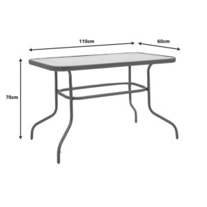 Τραπεζαρία Valor-Calan σετ 5τεμ pakoworld μέταλλο-textilene καφέ 110x60x70εκ-130-000048