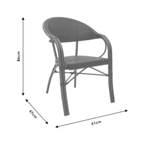 Πολυθρόνα Paula pakoworld μέταλλο-pe rattan καφέ-140-000029