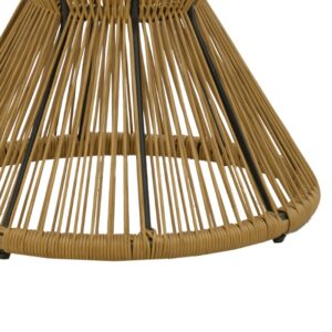 Τραπέζι Mabil pakoworld rattan φυσικό-γυαλί Φ50x55εκ-140-000053