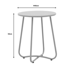 Τραπέζι Bramwell pakoworld μέταλλο μπεζ Φ40x50εκ-152-000046