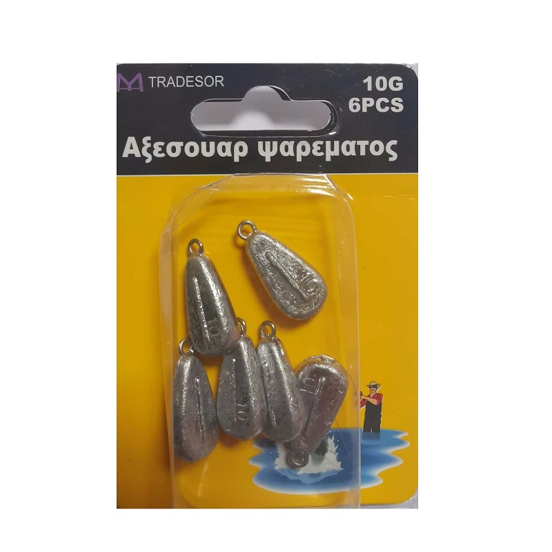 Βαρίδια αλιείας πλακέ - 10gr - 6pcs - 30171