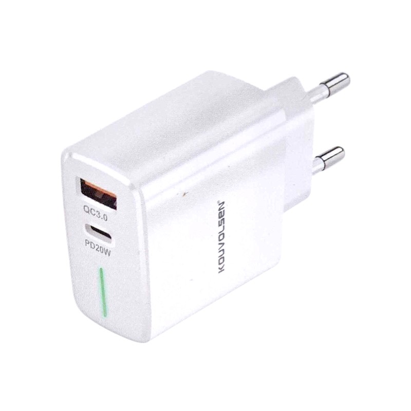 Αντάπτορας φόρτισης Fast Charge με 2 θύρες USB-A & Type-C - 20W - CX143 - 161438