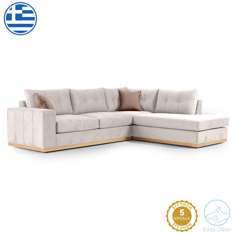 Ãùíéáêüò êáíáðÝò áñéóôåñÞ ãùíßá Boston pakoworld ýöáóìá cream-mocha 280x225x90åê-168-000019