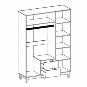 Ντουλάπα Awell pakoworld τρίφυλλη sonoma-λευκό 153.5x54.5x216εκ-173-000007