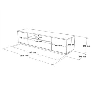 Έπιπλο τηλεόρασης Soren pakoworld sonoma-λευκό 180x.44.5x44.6εκ-176-000057