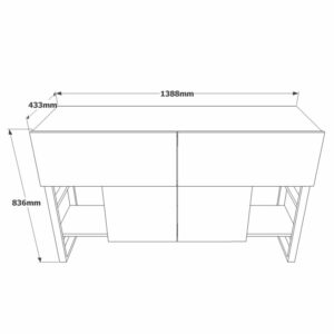 Μπουφές Jaydon pakoworld μελαμίνης φυσικό-μαύρο 139x43x83.5εκ-176-000134