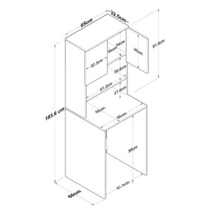 Σετ μπάνιου Rasmus pakoworld ανθρακί-φυσικό 65x60x183.6εκ.-182-000051